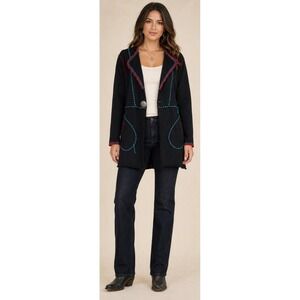Double D Ranch Western Embroidered Jacket S Concho Button Southwest boho Cowgirl